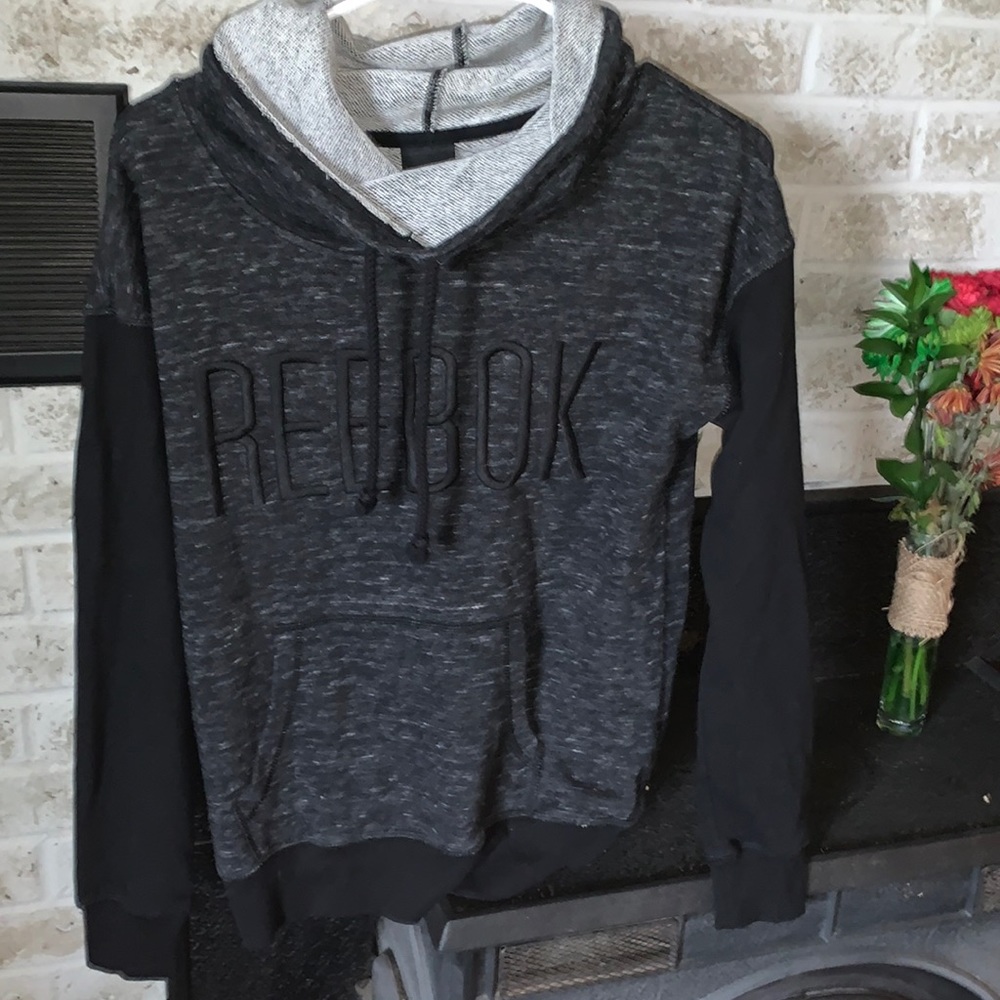 Dark grey and black Reebok sweatshirt